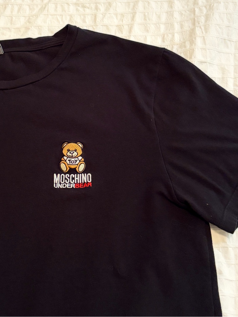 Moschino Short Sleeve Sleep Tee with Teddy Logo - Black